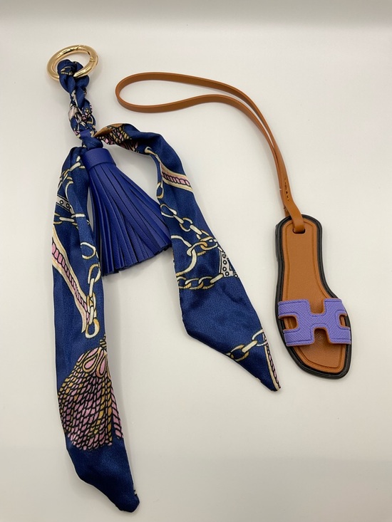Accessories - NWOT Blue Tassel & Purple Sandal Keychain /bag Charm